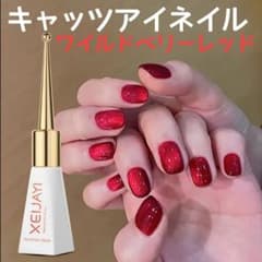 キャッツアイネイル　ワイルドベリー　レッド　マグネットジェルのサムネイル
