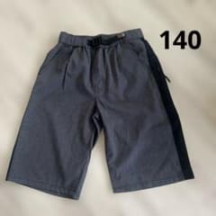 【美品】ハーフパンツ 140㎝ グレー×黒 接触涼感・吸水速乾