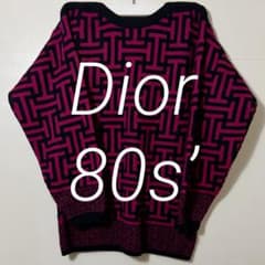 Dior クリスチャンディオール 80s モノグラム セーター M フラット 