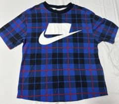 NIKE Tシャツ チェック柄 ブルー Sサイズのサムネイル