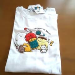 お文具といっしょ 半袖Tシャツ L ホワイト 刺繍