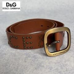 D&G ドルチェアンドガッバーナ スタッズベルト レザー 本革 ベルト