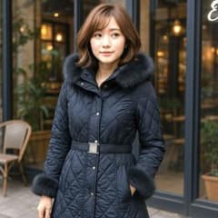 ARTISAN アルチザン ロング ダウン ブルーフォックス ファー付 ベルト 