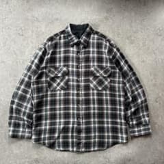 70s80s ネルシャツ オンブレチェック ブラウン×グリーン L相当 好配色 70s80s ネルシャツ オンブレチェック ブラウン×グリーン L相当 好配色