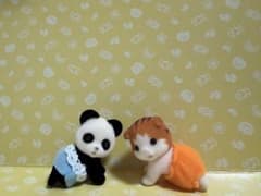 シルバニア 赤ちゃん はいはい パンダ & メイプルネコのサムネイル