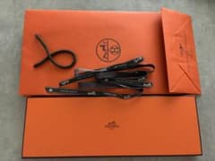 ネクタイ箱袋のみ　HERMES エルメス ギフトボックス ショップ袋 リボンのサムネイル