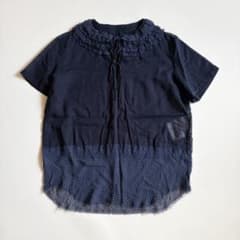 AD2005✨COMME des GARÇONS フリル ブラウス 紺 M AD2005✨COMME des GARÇONS フリル ブラウス 紺 M - メルカリ
