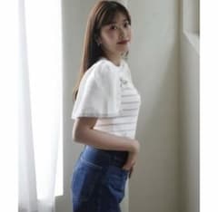 Her lip to Cape Sleeve ストライプ　サマーニットのサムネイル