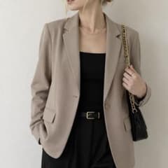 【新品】H&M ★大人気商品★ シングルブレストジャケット グレージュ Sのサムネイル