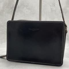 courreges クレージュ 本革 レザー スクエア型 ミニショルダーバッグ 