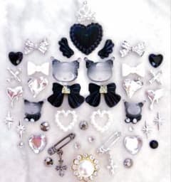 ネイルパーツ 地雷ネイル サブカル ブラック ギャルネイル まとめ売り 153