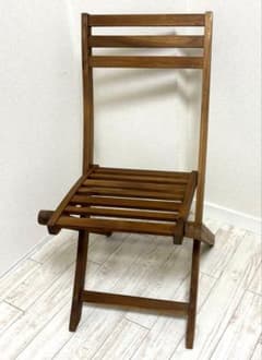 【美品】天然木アカシア 木製折りたたみチェア デッキチェア 椅子