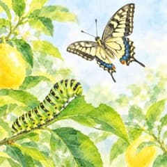 安心な葉40枚】無農薬 レモンの葉 アゲハ蝶の幼虫の餌 お試しください