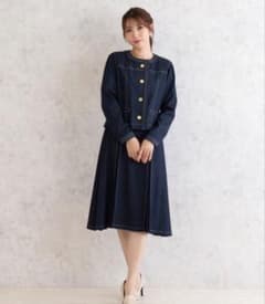 ローズティアラ 46 おとなデニムワンピース＆ジャケット セットアップ ローズティアラ 46 おとなデニムワンピース＆ジャケット セットアップ