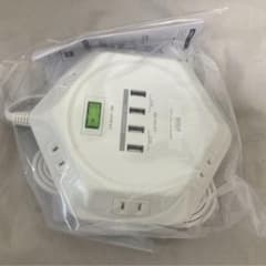 【新品】サンワサプライ 6角形電源タップ USB充電ポート 700-TAP043のサムネイル