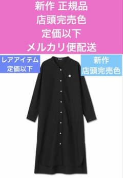 マリークワント希少品完売カラー定価大幅以下デイジーブラックロングブルゾン匿名配送 マリークワント新作店頭完売色定価以下デイジー刺繍ブラックシャツ