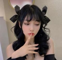 ブラックリボンヘアピン2個セットのサムネイル