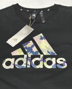新品　半袖adidas ブラックカモフラージュ Tシャツ Oサイズのサムネイル