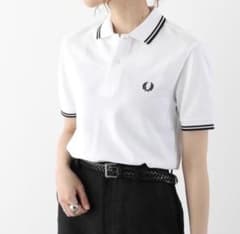 FRED PERRY ポロシャツ M ホワイト×ブラック　G3600
