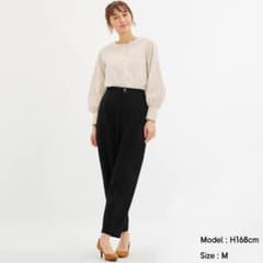 タックコクーンシルエットパンツ黒のサムネイル