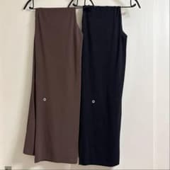 【2枚セット】 yomoment ハイウェスト ストレート ワイドパンツ Sのサムネイル