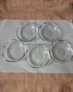 ガラス製　小皿　5枚セット 　　　　　　　　　　（中古品）のサムネイル