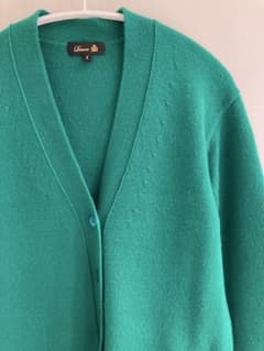 ドゥロワー7Gカシミヤ Vネックカーディガングリーン