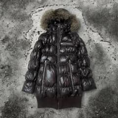 gap ギャップ old ダウンジャケット ファー 光沢 y2k ブラウン S
