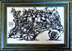 【真作1点物】「魔法の荷車」■東京藝大卒画家■松崎祐哉■創業年のレア作品のサムネイル