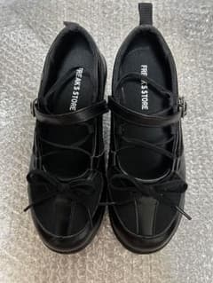 FREAK'S STORE 黒 レースアップ バレエシューズ メリージェーン