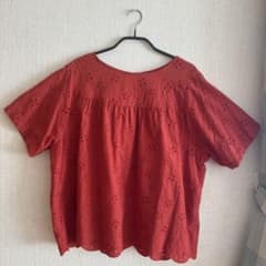 URBAN RESEARCH コットンレースブラウス レッド 半袖のサムネイル