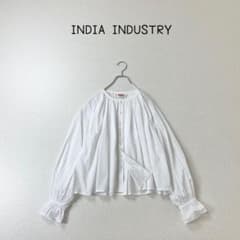 INDIA INDUSTRIE はしごレース ギャザー ブラウス - メルカリ