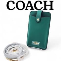 COACH 코치 스마트 폰 숄더 크로스 바디 그린 C6884