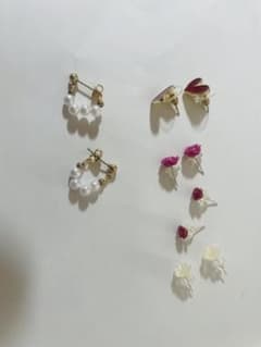 ピアス セット パール ハート ローズのサムネイル