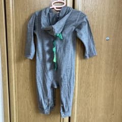 恐竜モチーフ フード付き カバーオール ロンパース
