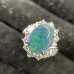 高品質☆大粒 2.02ct ブラックオパール PT900 鑑別書付き