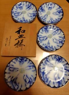 深川製磁 和皿揃 5枚セット 牡丹金ミル 宮内庁御用達 有田焼 新品