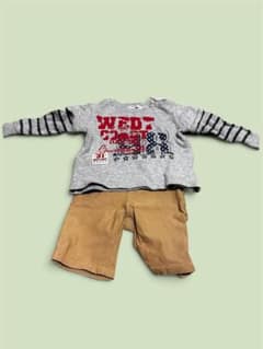 遊び着に！キッズ 長袖トップス パンツ セットアップ90cmのサムネイル