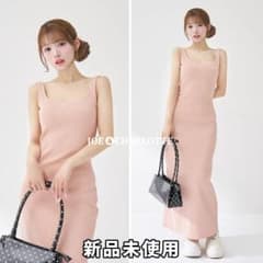 ダーリッチ darich シェイプリブカットロングワンピース ピンク FS