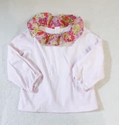 美品】Jacadi (ジャカディ) フリル襟リバティ 長袖 ピンク 18M81