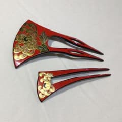 かんざし 2点セット 菊 金彩 髪飾りのサムネイル