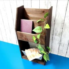 No244【ワイヤーワゴン付き】マガジンラック、木製 家具、絵本棚 