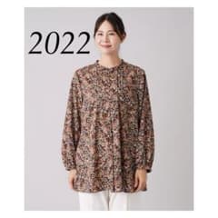 Leilian 2022年モデル チュニックブラウス イタリア生地 花柄 総柄 