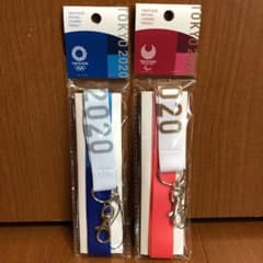 TOKYO 2020 넥 스트랩 올림픽 엠블럼 블루 핑크