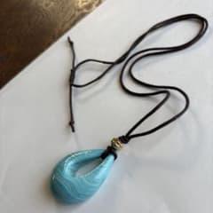 VENDOME BOUTIQUE ガラスペンダントネックレスターコイズブルー - メルカリ