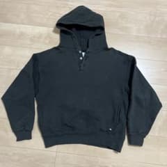 90s RUSSELL ATHLETIC ヘンリーネックパーカM ブラック レアのサムネイル
