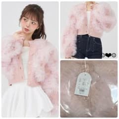 Darich♡チュールボリュームニットカーディガン♡ピンク - メルカリ