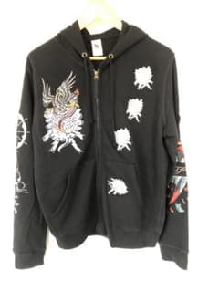 Ed Hardy 刺繍パーカー 黒のサムネイル
