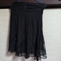 moussy ブラック レースフレアスカート サイズ1のサムネイル