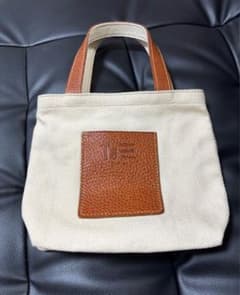 genten Mini Tote Bag, Canvas and Leather